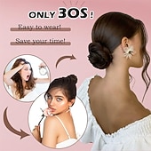 cheap Chignons-Messy Bun Hair Piece for Women Girls Wavy Curly Scrunchies Fluffy Donut Thick Updo Elegant Chignon Hairpieces for Women Girls