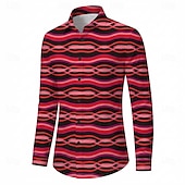 cheap Tops-Retro Vintage 1970s Shirt Aloha Shirt Long Sleeves Hippie Geometric Fancy Dress Men's Masquerade Music Festival Party Daily Wear Adults' Shirt