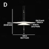 tanie Światła wysp-2 światła 50 cm Pojedynczy projekt Lampy widzące Szkło Akryl Wielowarstwowy Galwanizowany Malowane wykończenia Nowoczesny Styl skandynawski 85-265V