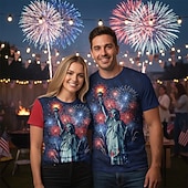  Patriotic T-shirt Graphic Tee USA Retro Vintage Patriotic T-shirt Sleeve 1776-2026 for Unisex Adults' 3D Print  for Independence Day / the Fourth of July 4th of July Party