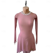 economico Abiti da Pattinaggio Artistico-Abito da pattinaggio artistico Per donna Pattinaggio sul ghiaccio Vestito Nero Rosa Patchwork Schiena aperta Elasticizzato Allenamento Competizione Vestiti da pattinaggio sul ghiaccio Classico