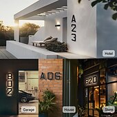 baratos Candeeiros Luzes de Exterior-Luminária de parede solar externa de 9 polegadas com endereço, à prova d'água IP44, luz LED com número para jardim, varanda, casa de campo, rua, placa luminosa com número da casa, luz decorativa