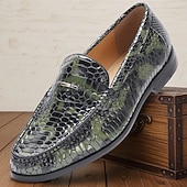 abordables Mocassins en cuir de qualité supérieure-Mocassins pour homme en cuir premium imprimé serpent, tendance et audacieux, parfaits pour les vacances et les sorties nocturnes.