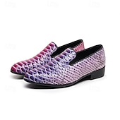 halpa Loafers-Miesten vihreät ja ruskeat käärmekuvioiset nahkaiset loaferit, slip-on-muodinmukaiset kengät yökerhoihin, juhliin ja rohkeisiin muotilausuntoihin
