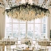 abordables Flores artificiales-12 flores artificiales de glicina de 1,1 m/pieza, blancas, densas, artificiales, de ratán, guirnalda colgante de flores de seda, decoración para fiestas en casa o bodas.