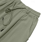 ieftine Retro-Bărbați Pantaloni de in Pantaloni de vară Pantaloni de plajă Cordon Talie elastică Picior drept Simplu Confort Comfortabil Lungime totală Casual Zilnic În aer liber Vacanță Modă Albastru piscină Negru