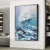 cheap Landscape Paintings-Handmade Oil Painting Hand Painted Vertical Abstract Landscape Modern Rolled Canvas (No Frame)