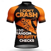 זול חולצות גברים-גברים חולצת ג'רסי לרכיבה גיאומטרי אופנייים דמות וסלוגן שרוולים קצרים אופנייים ג'רזי צמרות עם 3 כיסים אחוריים עמידות UV ייבוש מהיר עם כיסים רוכסן קדמי ספורט שחור צהוב כחול רויאל ביגוד