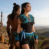 voordelige Outfits-Middeleeuws Renaissance Veren kostuumaccessoires Krijger Elf Veer Kostuum Dames Halloween Carnaval Prestatie LARP Ren Faire Volwassenen Kostuum