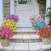 cheap Artificial Flower-24 Bundles Artificial Flowers for Outdoors Fake Silk Flowers UV Resistant Faux Plastic Plants for Spring Summer Garden Porch Window Box Table Vase Home Indoor Outdoor Decoration, Mixed