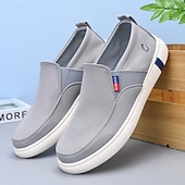 economico Scarpe Casual Slip-On-scarpe slip-on da uomo in tela, comode e traspiranti, perfette per le vacanze al mare e per l'abbigliamento da resort