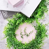 tanie Rośliny sztuczne i zieleń-6 szt. sztucznych eukaliptusów, sznur eukaliptusa, 6 stóp, liście eukaliptusa, zielona girlanda na wesele, kolację, dom, zielona