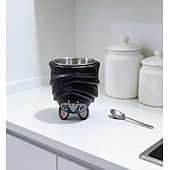 billiga Muggar och koppar-Snygg resinmugg med fladdermustema, upp och ner-vänd silhuett med kreativt svanshandtag, rolig och hållbar kaffekopp för hemmakontor, unik presentidé för halloween och högtider