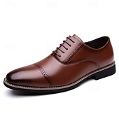 baratos Sapatos Oxford-Sapatos sociais masculinos em couro sintético, clássicos e elegantes para o escritório e ocasiões especiais.