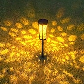 ieftine Lumini de cale și lanterne-1 buc 1 W Lumini Solare LED Lumini și felinare ale căii Sculptură și lumini de peisaj Rezistent la apă RGB + Cald RGB + alb 1.2 V Lumina Exterior Curte Grădină 2 LED-uri de margele