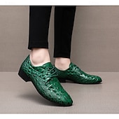 Χαμηλού Κόστους Derby παπούτσια-Ανδρικά παπούτσια με κορδόνια από συνθετικό δέρμα σε κόκκινο μοτίβο κροκόδειλου, μοντέρνα σχεδίαση για ειδικές περιστάσεις