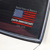 cheap U.S. 250th Anniversary-USA 250th Anniversary Car Window Decal Sticker, America Patriotic Semiquincentennial 1776-2026 Stickers, USA Independence Flag Decals, Durable Vinyl Stickers for Car Window