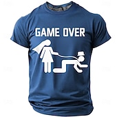  Men's Game Over Text Bride Leash Groom Silhouette Graphic Humorous Sarcastic Funny Gag Bachelor Party Wedding Groom Gift T-shirt Tee Regular Fit Casual Clothing Apparel S M L XL XXL XXXL