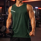Недорогие Футболки и майки для бега-Муж. Однотонный Тренировочная майка Майка для бега Спортивный топ Лето Без рукавов Быстровысыхающий Влагоотводящие Дышащий Тренировка в тренажерном зале Прогулки Бег Темно-серый Черный Белый