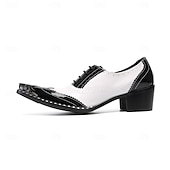 cheap Classic Dress Shoes-Men's Genuine Leather Black and White Formal Shoes, Stylish and Classy Footwear for Weddings, Perfect for Wedding Guests and Groom