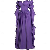 お買い得  ドレス-レトリ／ヴィンテージ 中世 ルネッサンス フロア丈 ドレス エルフ 仮装 女性用 ハロウィーン カーニバル マスカレード ルネッサンスフェア レトロテーマパーティー 大人 ドレス
