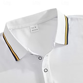 abordables Polo clásico para hombre-Hombre Camiseta de golf Camisetas polo piqué Casual Negocio Cuello polo acanalado Manga Corta Moda Básico Color sólido Plano Botones Verano Primavera Primavera &amp; Otoño Ajuste regular Azul cielo