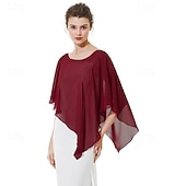 tanie Peleryna-Bolero Chusty Mamy Chusty dla nowożeńców Chusty dla gości weselnych Peleryna Elegancja damska Styl formalny Bez rękawów Szyfon Chusty ślubne Z Czysty Kolor Na Codzienny Lato