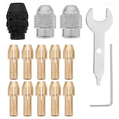 economico Strumenti di misurazione e misurazione-Kit di 16 mandrini per smerigliatrice con anima in rame, 2 dadi, 1 pinza imperiale e 2 chiavi per accessori per utensili rotanti a batteria e parti per trapani elettrici