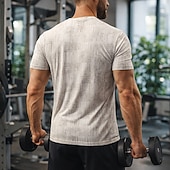 رخيصةأون تي شيرتات وبلوزات بدون أكمام للجري-رجالي منقوش   متقلب تيشيرت للجري قميص ضاغط قميص رياضي قمة الرياضة الصيف كم قصير سريع جاف رطوبة فتل متنفس تمرين نادي رياضي المشي الركض أزرق سكني غامق مشمشي ملابس رياضية ألبسة رياضية