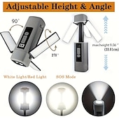 levne Camping Lights &amp;amp; Lucerny-Skládací LED kempingová světla dobíjecí, LED kempingová lucerna se 6 režimy osvětlení, přenosná svítilna, multifunkční stanová světla pro kempování, turistiku, rybaření, nouzové situace