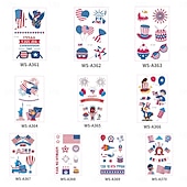  10 autocollants tatouage drapeau américain imperméables, à nouer sur une longue attache, pour chaussettes, accessoire de fête, tatouage pour la fête de l'indépendance