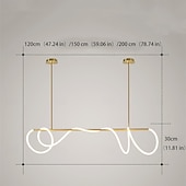 お買い得  ラインデザイン-120 cm シングルデザイン シャンデリア メタル シリカゲル アーティスティック モダンスタイル スタイリッシュ 塗装仕上げ LED 110-120V 220-240V
