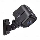 お買い得  屋内IPネットワークカメラ-ミニセキュリティカメラ Wi-Fi、1080p HD ワイヤレスベビーシッターカメラ、ナイトビジョン、動体検知アラート、回転式ブラケット付きポータブルペットモニター、屋内ホームオフィス監視用、ブラック