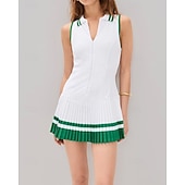 Χαμηλού Κόστους Φόρεμα Γυναικών-Γυναικεία Κουρελού Φόρεμα τένις με ενσωματωμένο σορτς και σουτιέν Αθλητικό φόρεμα Αμάνικο Κουμπώσου Τσέπη Ελαστικό Σκούπισμα ιδρώτα Αναπνέει Τέννις Τρέξιμο Καταλληλότητα Περιλαίμιο Polo Φορέματα