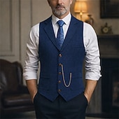 cheap Men's 1920s Costumes-Classical 1920s Retro Vintage Vest Waistcoat The Great Gatsby Groomsmen Fancy Dress Men's Carnival Masquerade Prom Party Wedding Adults' Vest Spring Fall