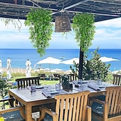 رخيصةأون نباتات صناعية وخضرة-أربع حزم من النباتات الاصطناعية المعلقة، تشمل نباتات الخيزران، وأوراق الكينا، ونباتات اللبلاب، ونباتات اللبلاب الاصطناعية، وديكورات الغرف، وديكورات الحدائق المنزلية، وحفلات الزفاف، والديكورات الداخلية