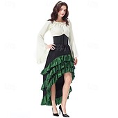economico Outfit-Set Gotico Medievale Rinascimento Gonna Blusa / Camicia Corsetto Lunghe Pirata Linea ad A Scollo Tondo Costume Per donna Halloween Carnevale Fiera Rinascimentale LARP Festa a tema retrò Adulti
