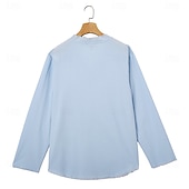  رجالي تي شيرت كتان كم طويل V رقبة الصيف الربيع لون الصلبة عتيق بوهيميان كاجوال حافة خام عطلة شارع فضفاض أبيض زهري أزرق فاتح تي شيرت للرجال