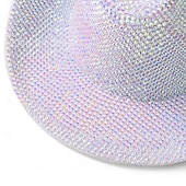 preiswerte Partybedarf-Neongrüner Strass-Cowboyhut für Damen, glitzernder Weltraum-Cowgirlhut mit funkelnden Kristallen, Disco-Partyhut für Musikfestivals, Junggesellinnenabschiede, Kostümaccessoires zum St. Patrick's Day