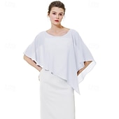tanie Peleryna-Bolero Chusty Mamy Chusty dla nowożeńców Chusty dla gości weselnych Peleryna Elegancja damska Styl formalny Bez rękawów Szyfon Chusty ślubne Z Czysty Kolor Na Codzienny Lato