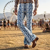 abordables Fondos-Retro Antiguo Boho Años 70 Pantalones Los pantalones de campana Hippie Disco Alta cintura Étnico Disfraz Hombre Víspera de Todos los Santos Carnaval Festival de Música Fiesta temática retro Adulto