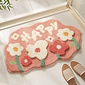 Недорогие Коврик для ванной-цветочный коврик для ванной, впитывающий придверный коврик, быстросохнущий мягкий коврик для ванной, нескользящий напольный коврик для душа