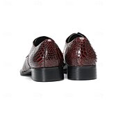 voordelige Klassieke Dress Schoenen-Echte leren bordeauxrode geklede schoenen met slangenprint voor heren, formele Oxford-schoenen voor bruiloften, luxe schoenen voor de bruidegom en bruiloftsgasten