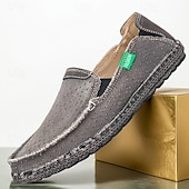 preiswerte Slipper Schuhe-Graue Herren-Slipper aus Canvas, leichte und bequeme Loafer für den täglichen Weg zur Arbeit, Wochenendausflüge und den Alltag.