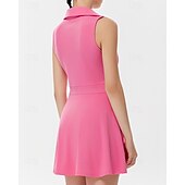 abordables Vestido de Mujer-Mujer Color sólido Vestido de tenis con pantalones cortos Vestido deportivo Sin Mangas Bolsillo Elástico Transpirable Tenis Corriendo Aptitud física Vestidos Rosa Gris Ropa de tenis