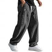 economico pantaloni casual-Per uomo Pantaloni Pantaloni Larghi Pantaloni casual Pantaloni testurizzati Jacquard Elastico in vita Gamba Dritta Semplice Traspirante Lunghezza intera Casuale Quotidiano All'aperto Vacanza Moda