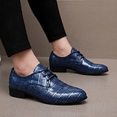 abordables Chaussures Derby-Chaussures habillées pour hommes en similicuir orange à motif crocodile – chaussures de ville et de mariage pour messieurs modernes
