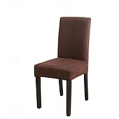 ieftine Husa scaun de sufragerie-Husă elastică pentru scaun de sufragerie, husă elastică dintr-o singură bucată, pentru scaun de hotel și restaurant, husă de protecție pentru scaun și spătar