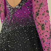 economico Abiti da Pattinaggio Artistico-Abito da pattinaggio artistico Per donna Pattinaggio sul ghiaccio Vestito Lilla Patchwork Schiena aperta Elasticizzato Allenamento Competizione Vestiti da pattinaggio sul ghiaccio Classico Cristallo