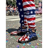  Verenigde Staten 250e Verjaardag Heren America Atletische Sneakers - USA Vlag Print Lichtgewicht Hardloopschoenen Gevoerde Zool Patriottische Trainers voor 4e Juli Vieringen Parades